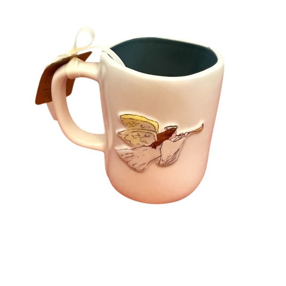 Rae Dunn Artisan Collection JOY TO THE WORLD Mug Angel Graphic Holiday